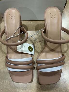 A New Day Open Toe Stacy Mule Heels